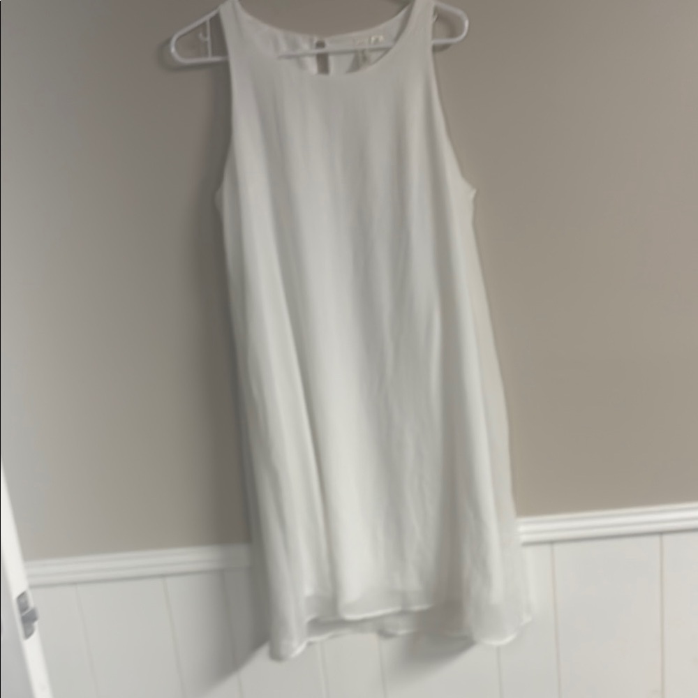 Tacera Cream Halter Sheath Midi Dress White